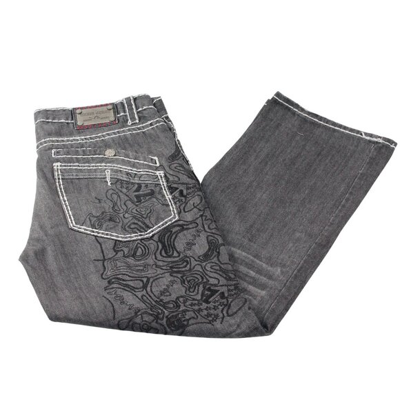 Vtg Hama Denim Mens Sz 38X32 Embroidered Thick Stitch Distressed Y2K Jeans - Picture 1 of 16
